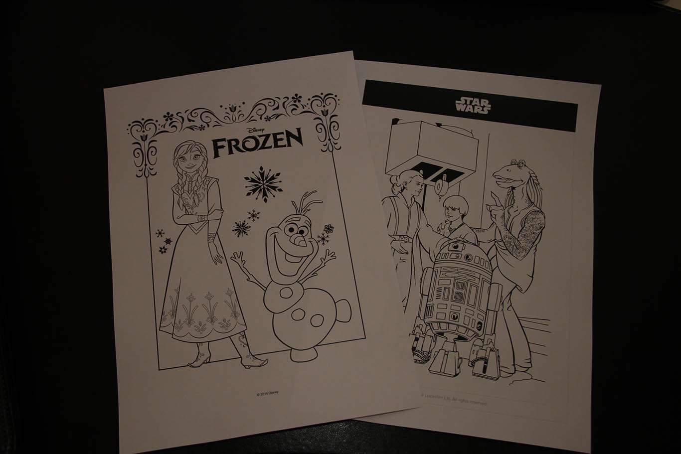 Blank colouring in sheets